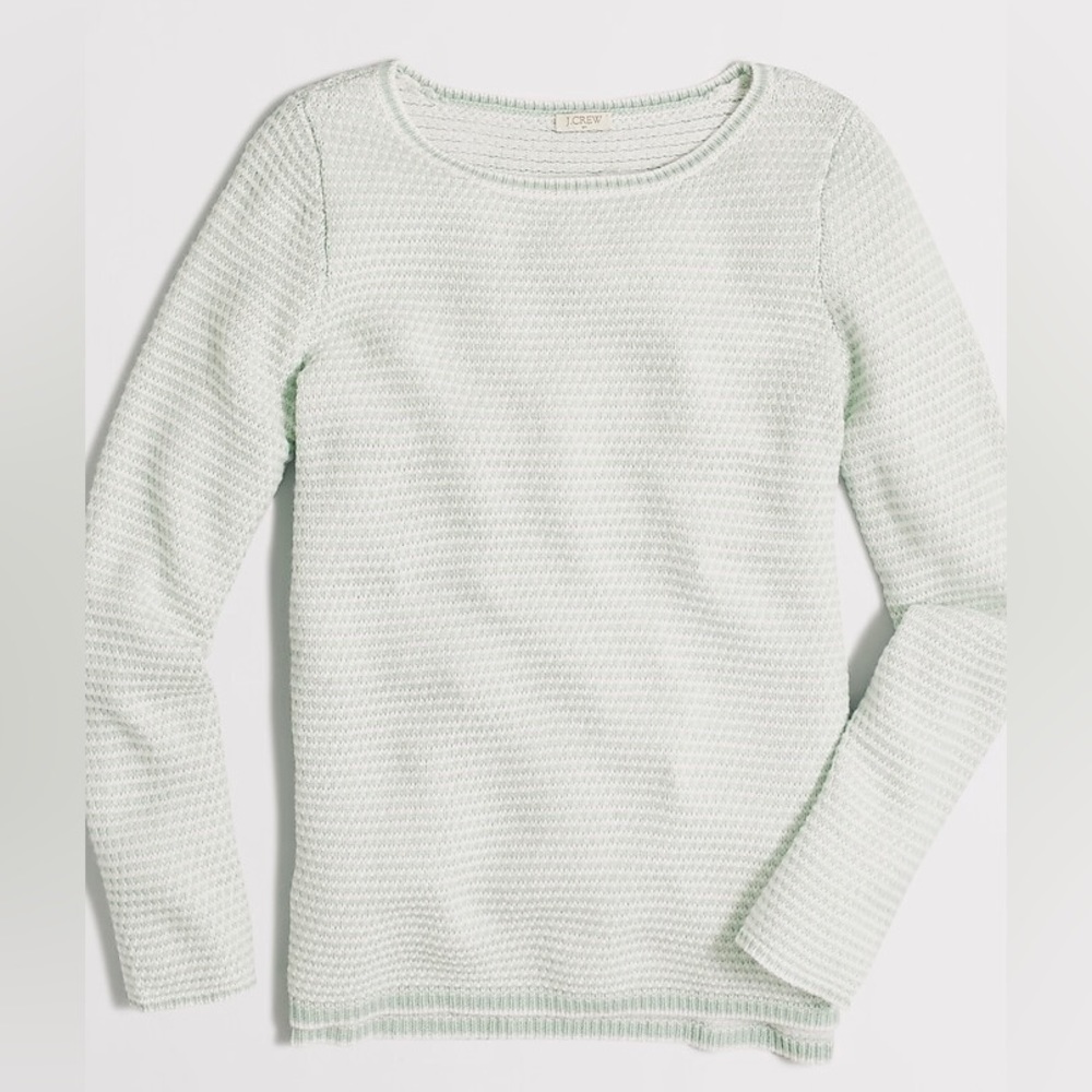 J. Crew Chevron Stitch Boatneck Wool Blend Oversized Sweater Size XS